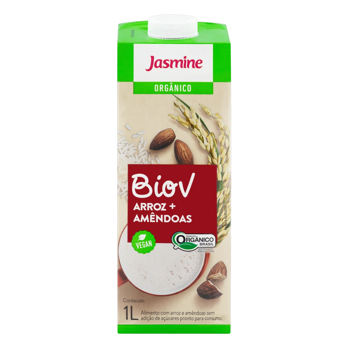 Bebida à Base De Arroz E Amêndoa Orgânica Jasmine Biov Caixa 1l