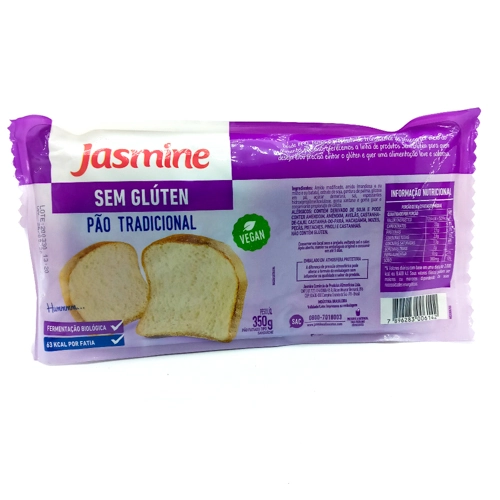 Pão De Sanduíche Tradicional Sem Glúten Jasmine Pacote 350g