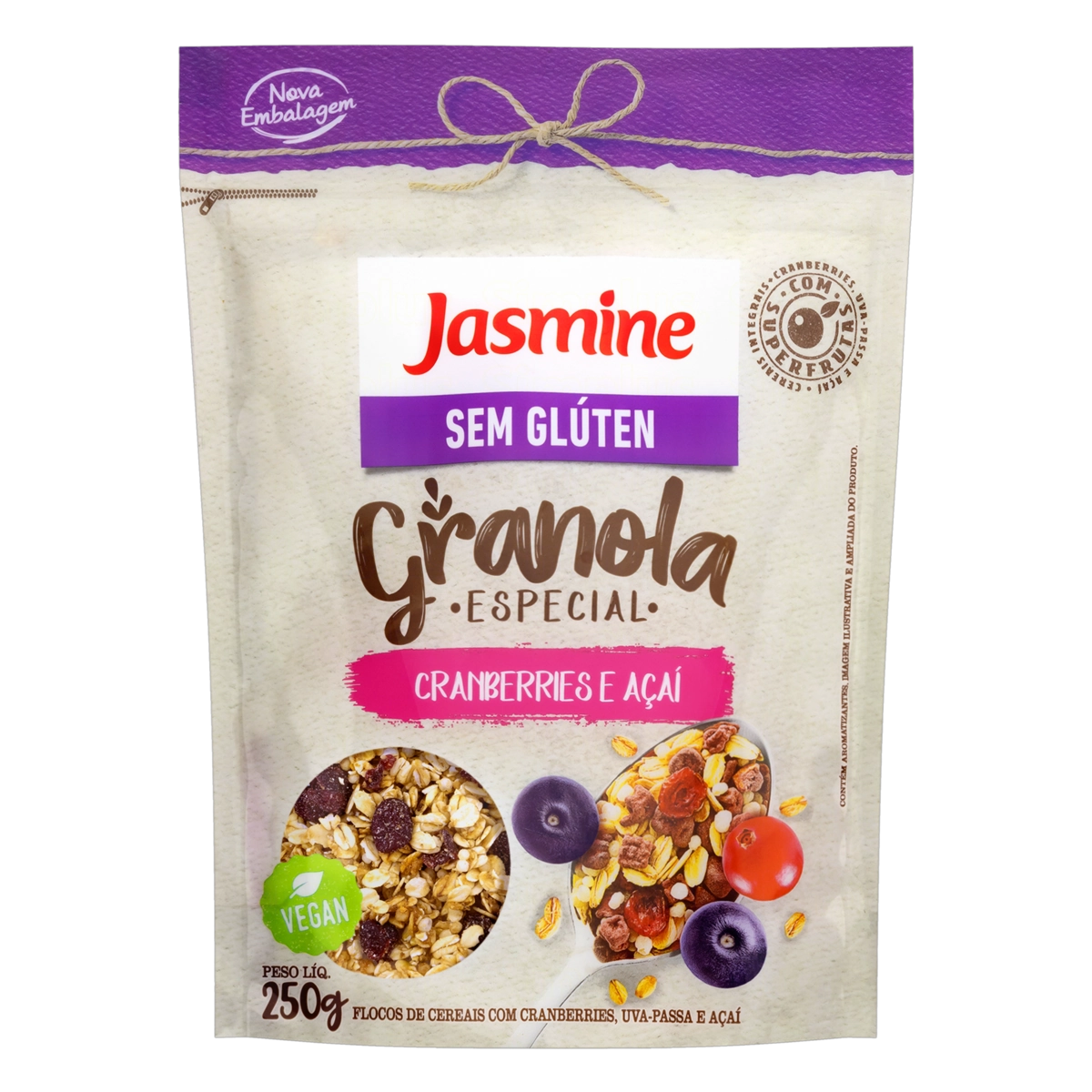 Granola Cranberries E Açaí Jasmine Especial Pouch 250g