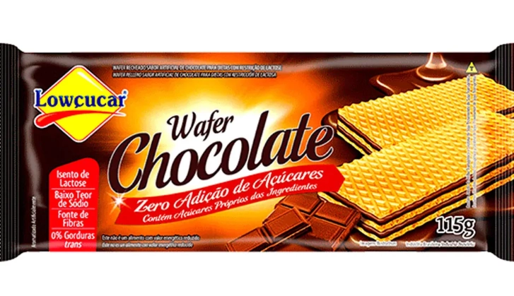 Biscoito Wafer Recheio Chocolate Zero Lactose Lowçucar Pacote 115g