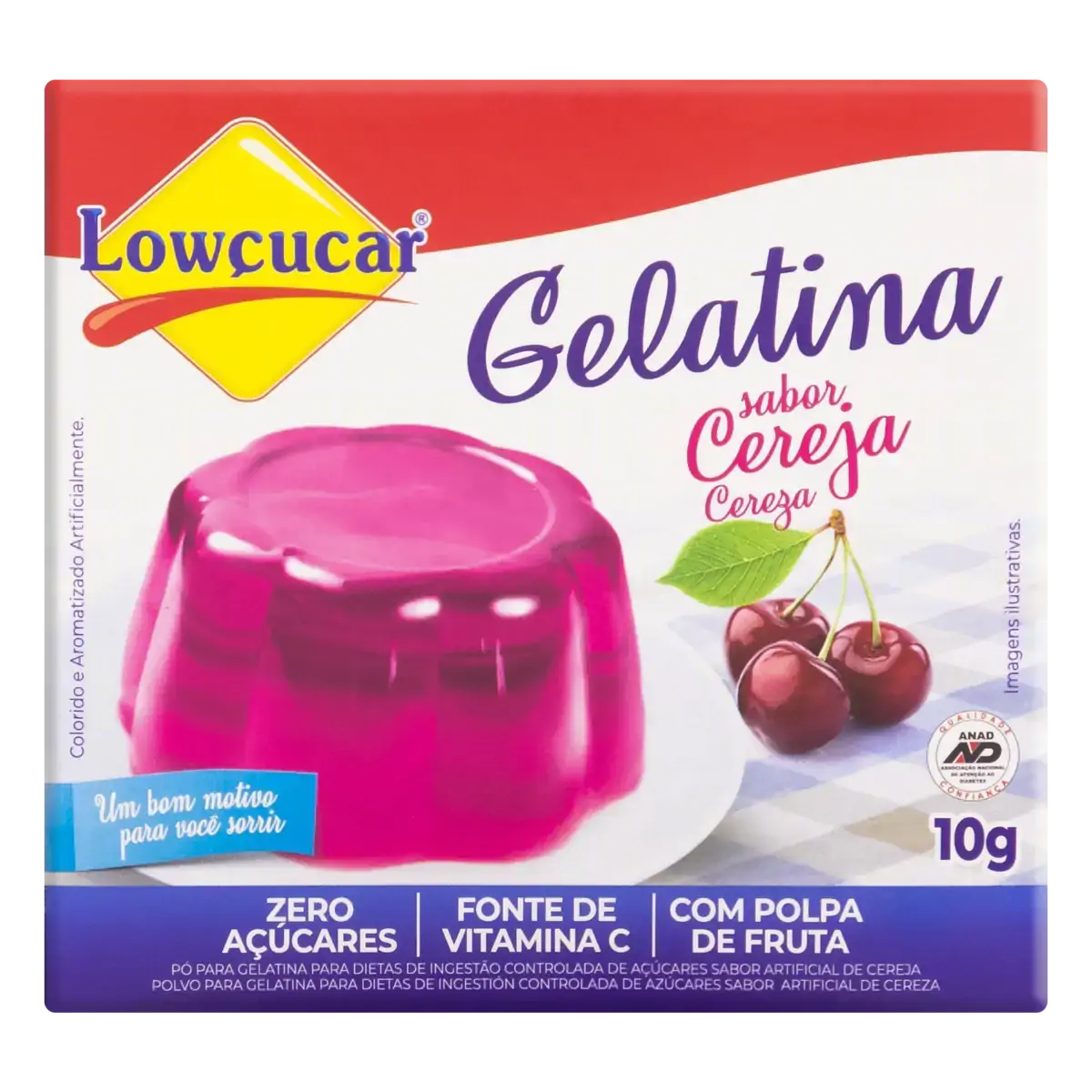 Gelatina Pó Cereja Diet Lowçucar Caixa 10g