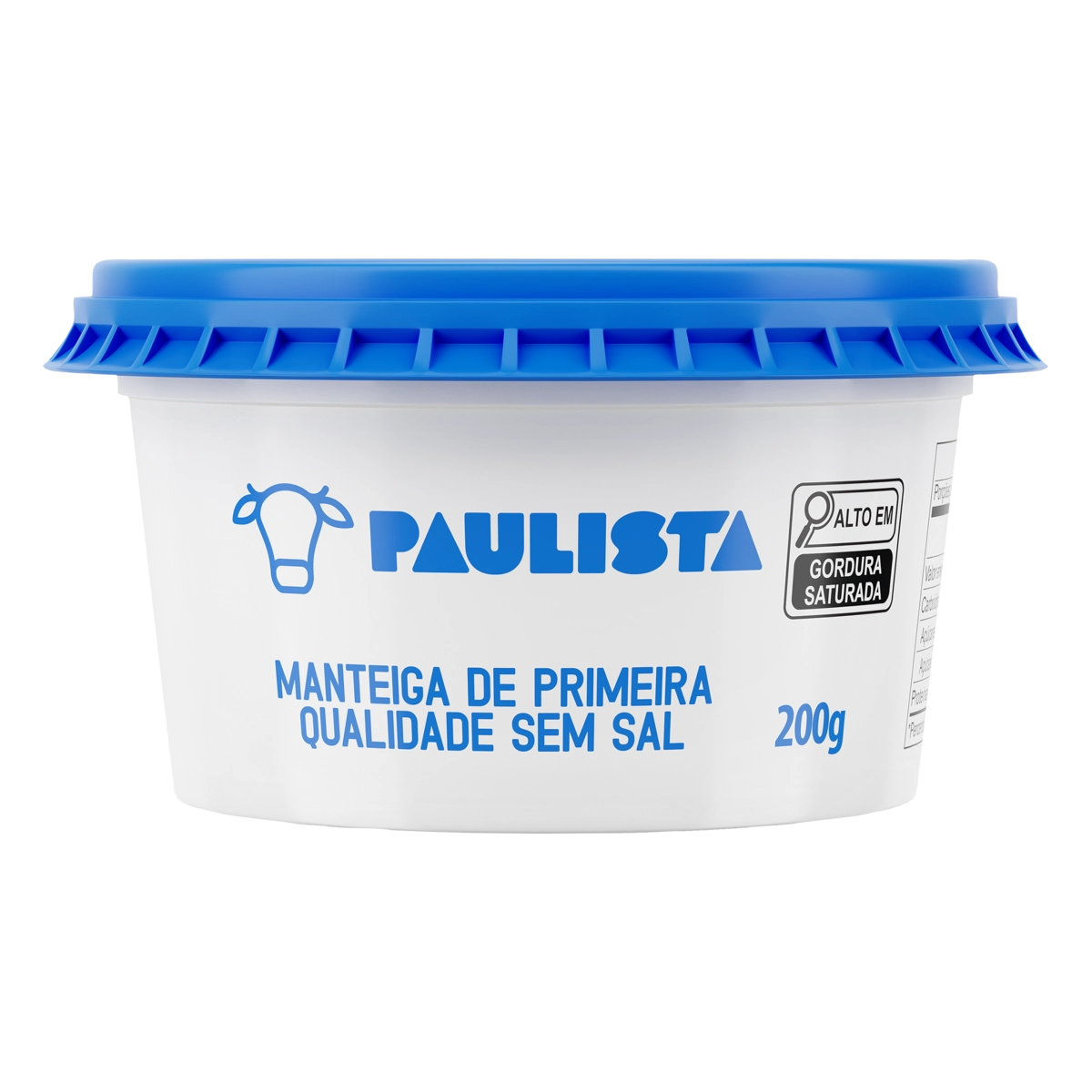 Manteiga De Primeira Qualidade Sem Sal Paulista Pote 200g