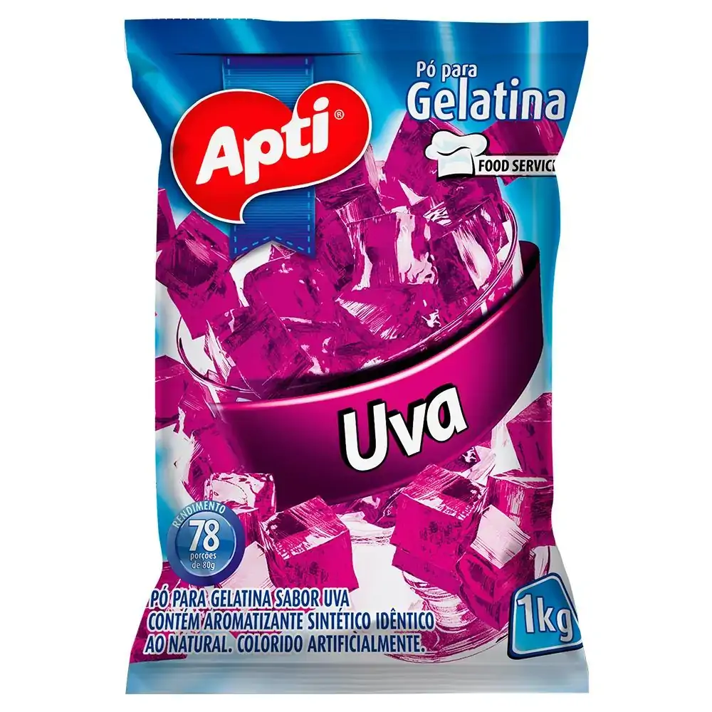 Gelatina Apti Pct 1kg Uva