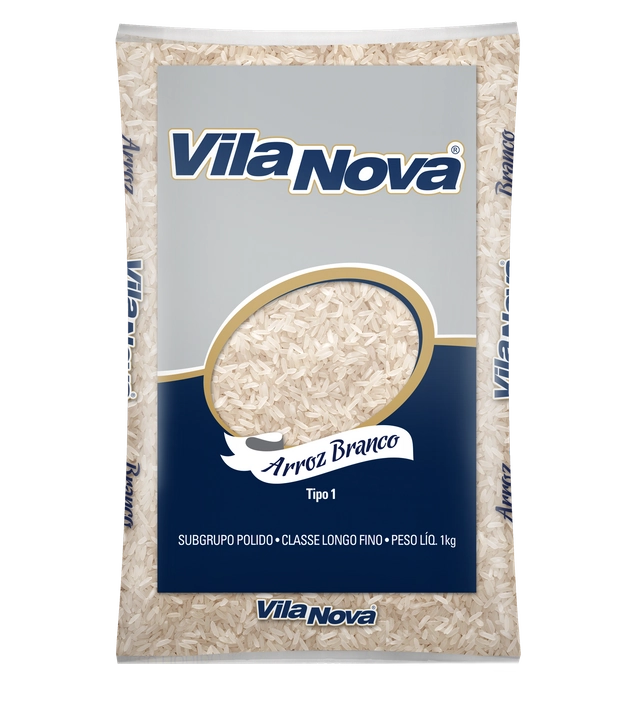 Arroz Vila Nova Beneficiado Branco Longo Fino Tipo 1 1kg