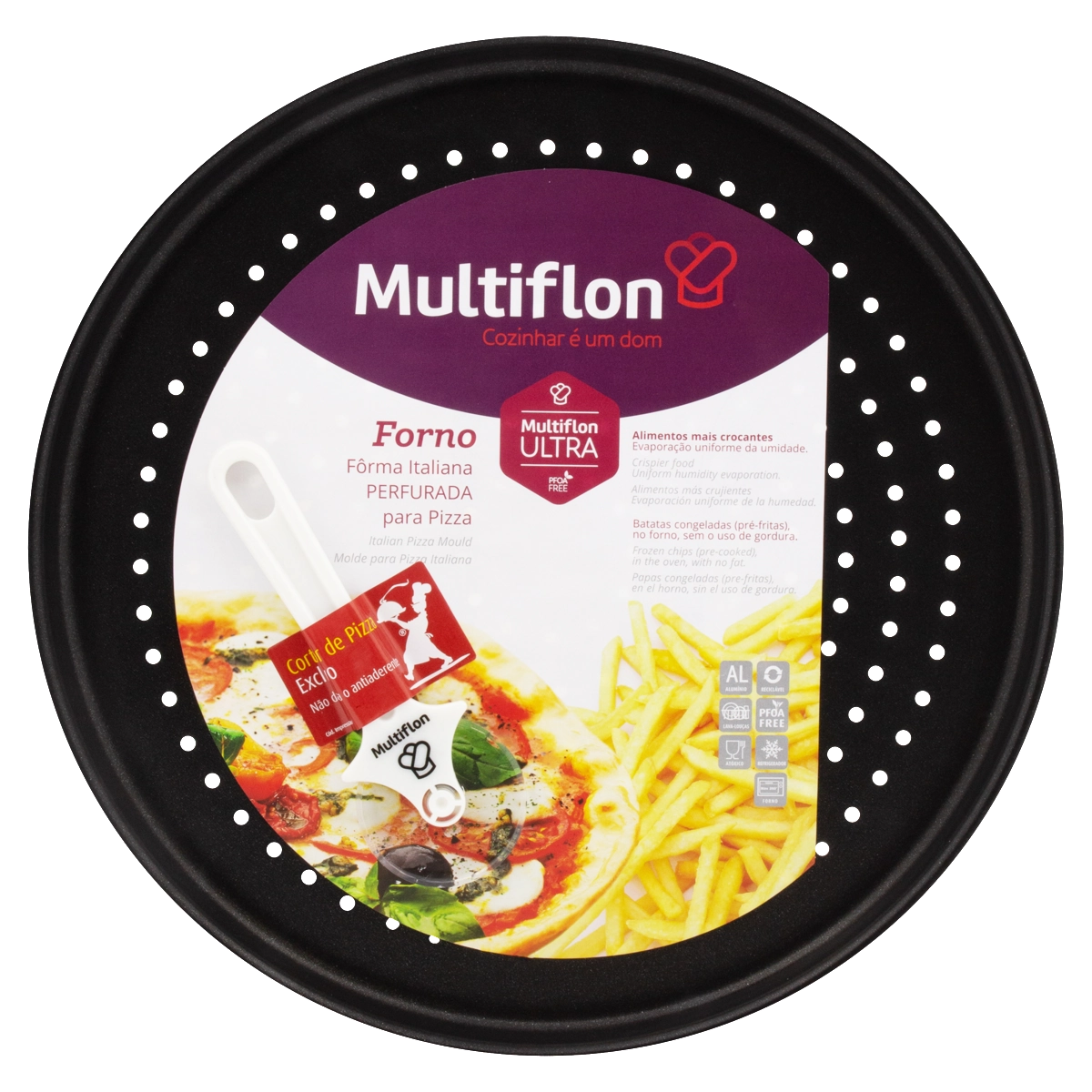 Conjunto Forma Cortador Para Pizza Multiflon Forno