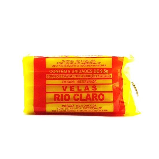 Velas Rio Claro C/8 Branca