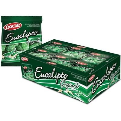 Bala Minigoma Docile Eucalipto 30unidade X