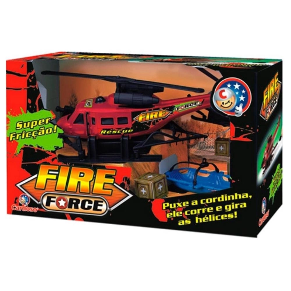 Helicóptero Fire Force Super Fricção Carsdoso Brinquedo