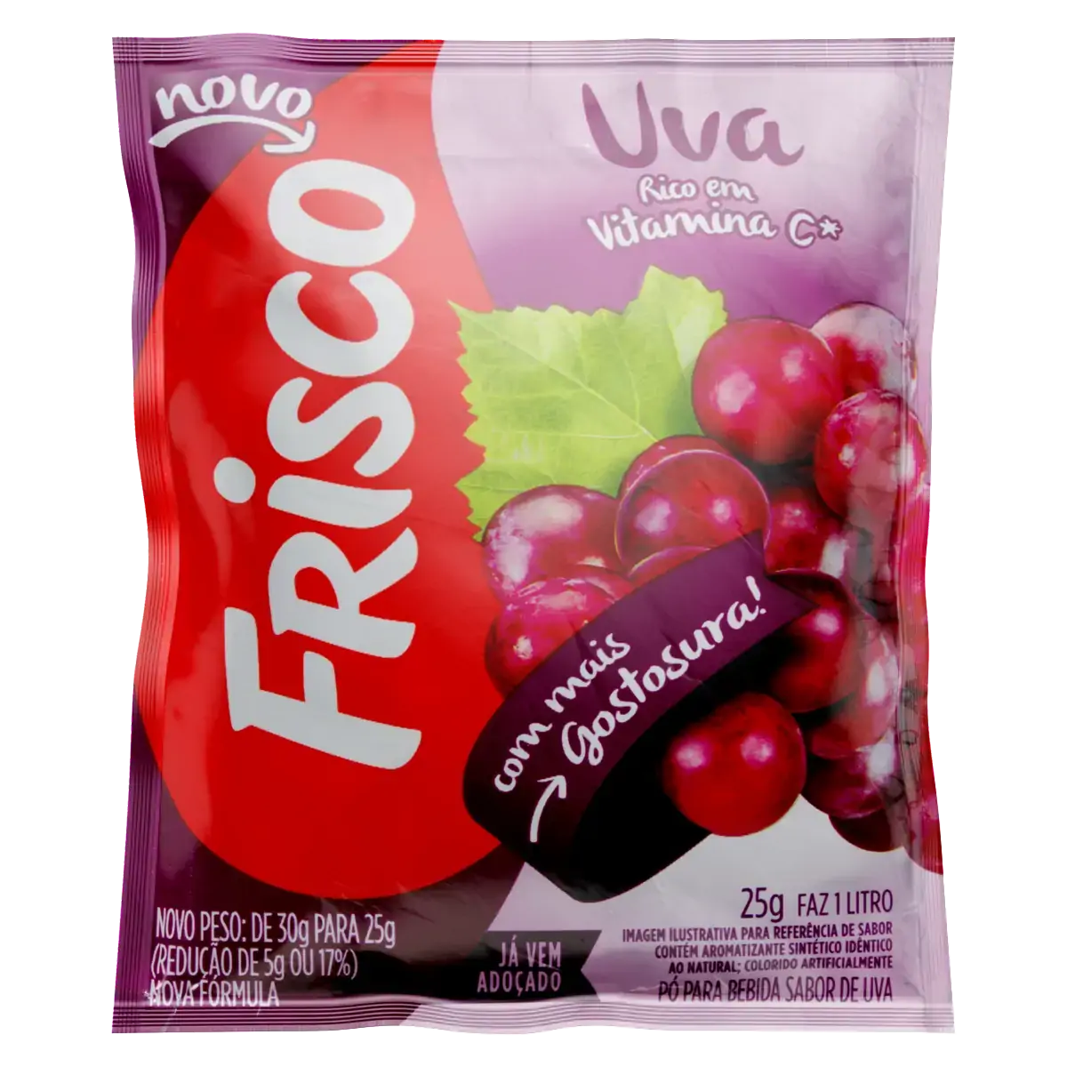 Refresco Em Pó Uva Frisco Pacote 18g