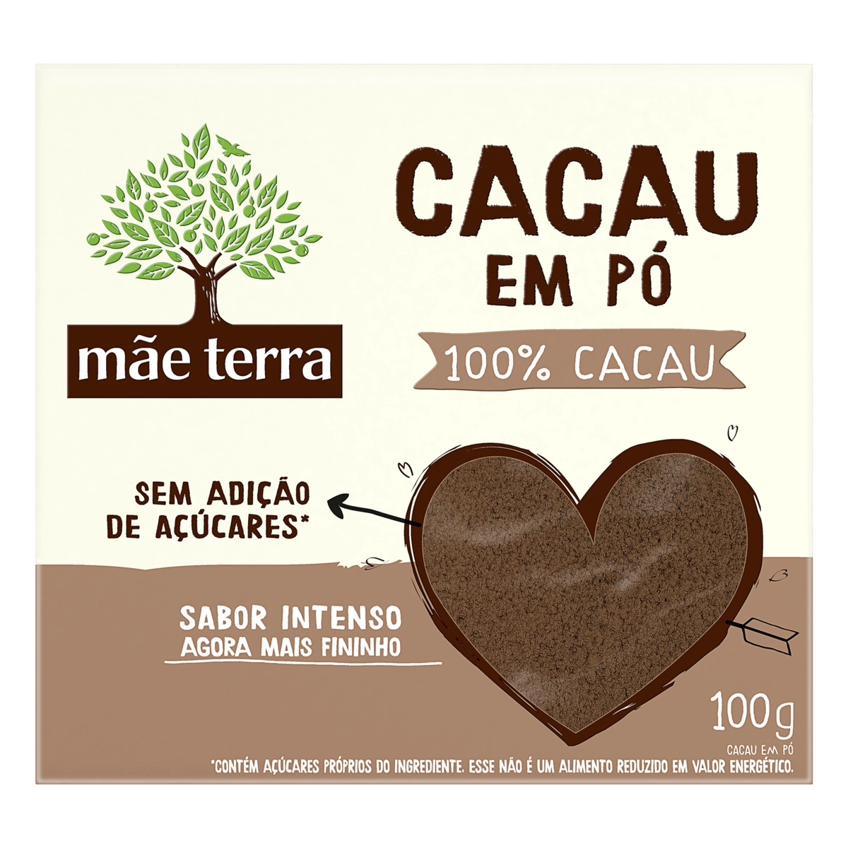 Cacau Pó Mãe Terra Caixa 100g