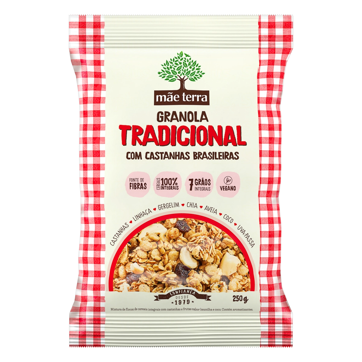 Granola Com Castanhas Brasileiras Tradicional Mãe Terra Pacote 250g