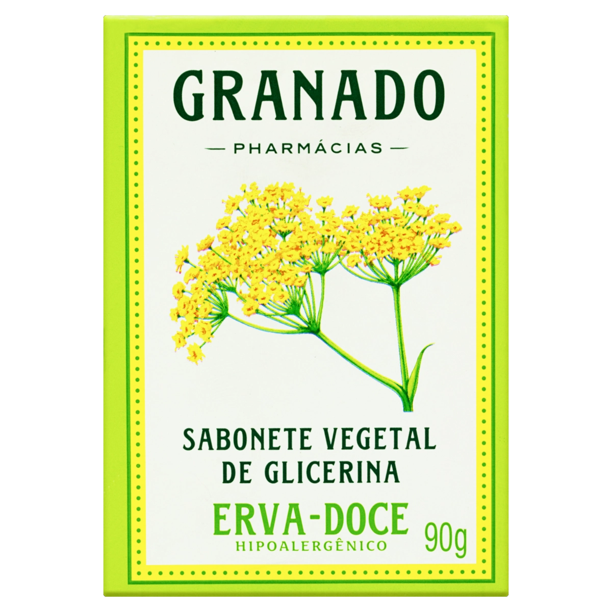 Sabonete Barra De Glicerina Erva Doce Granado Caixa 90g