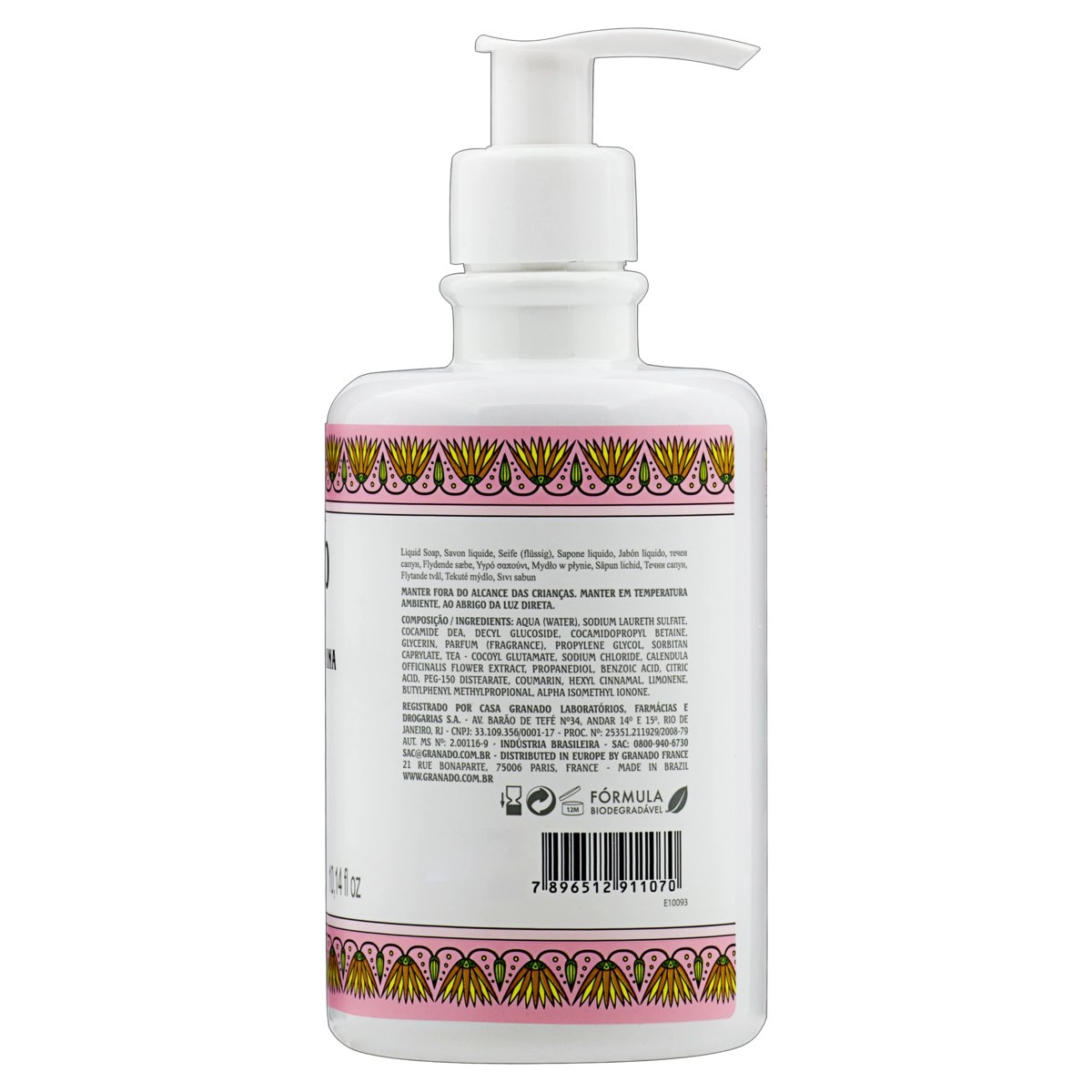 Sabonete Líquido De Glicerina Calêndula Granado Terrapeutics Frasco 300ml