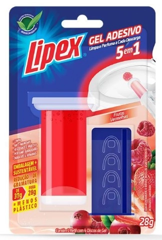 Gel Adesivo Lipex Frutas Vermelhas Refil C/4 Discos Aplicador
