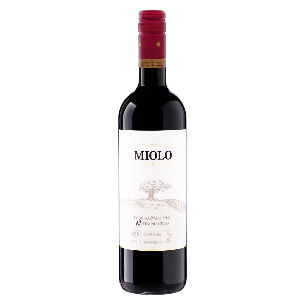 Vinho Brasileiro Tinto Seco Seleção Miolo Touriga Nacional Tempranillo Campanha Garrafa 750ml