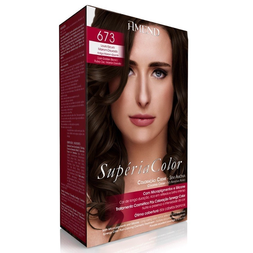 Tonalizante Superia Color 673 Louro Escuro Marrom Dourado