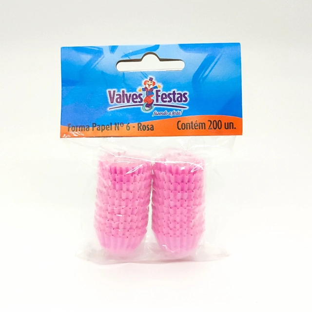 Forma De Papel Valves Festas N°6 Rosa 200und