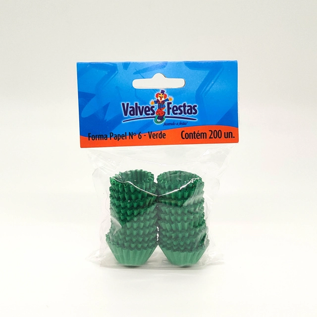 Forma De Papel Valves Festas N°6 Verde 200und