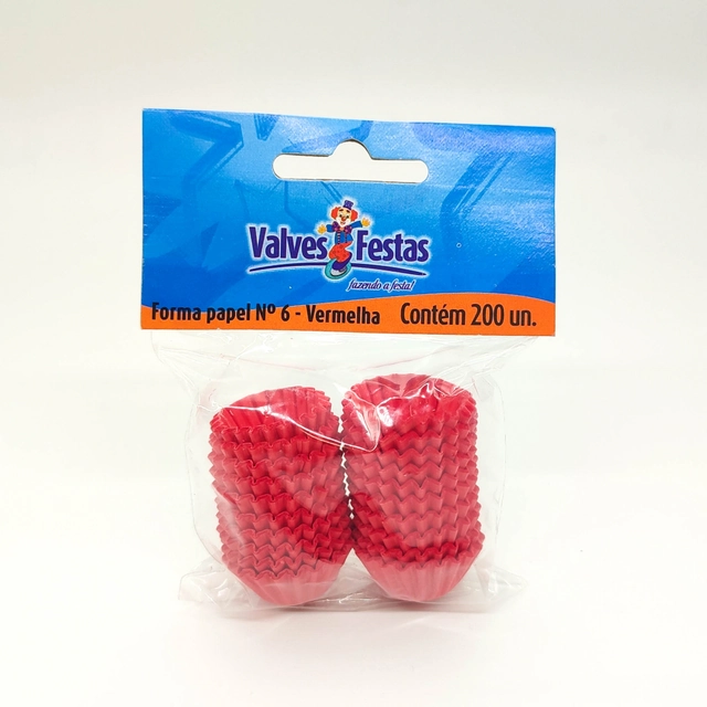 Forma De Papel Valves Festas N°6 Vermelha 200und