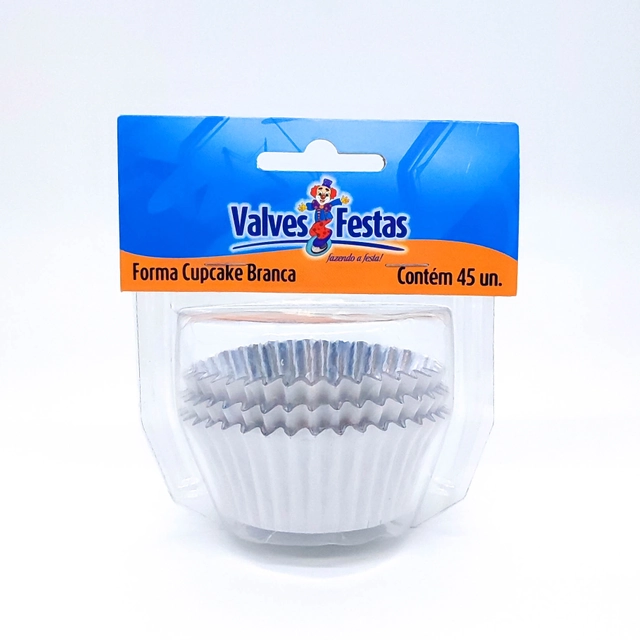 Forma Para Cupcake Valves Festas Branca 45und