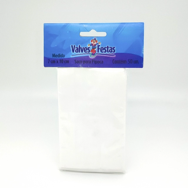 Saco Para Pipoca Valves Festas 7x10cm 50u