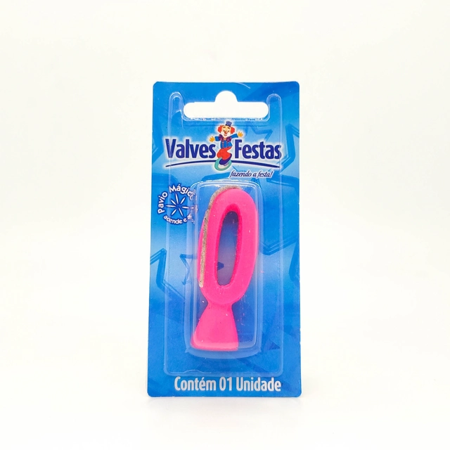 Vela De Aniversário N° 0 Rosa Valves Festas Contém 1 Unidade