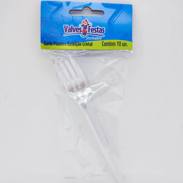 Garfo Forte Refeição Valves Festas Cristal 25u