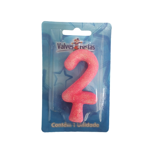 Vela Super Numero Rosa N 02