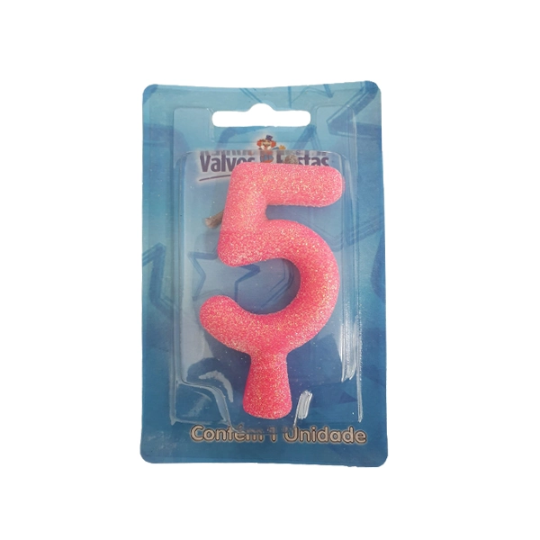 Vela Super Numero Rosa N 05