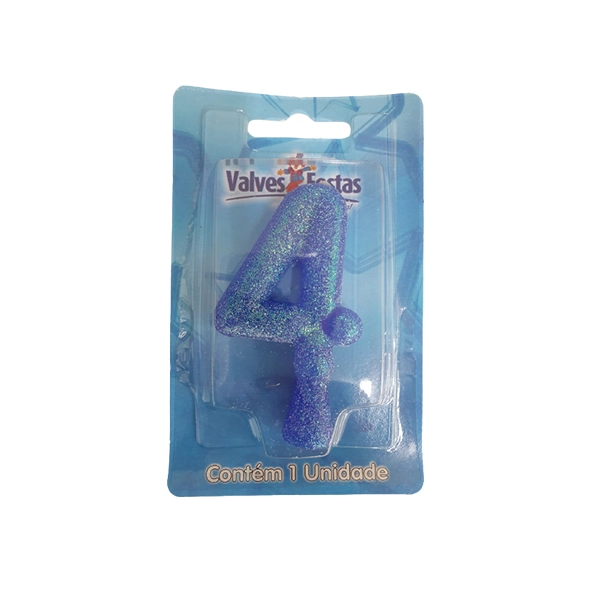 Vela Super Numero Azul N 04