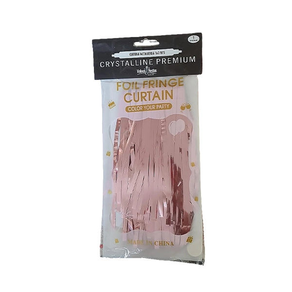 Cortina Valves Festas Metalizada Rose Un