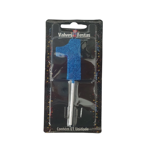 Vela Valves Festas Palito Slim Candy Azul N¿ 1 Un