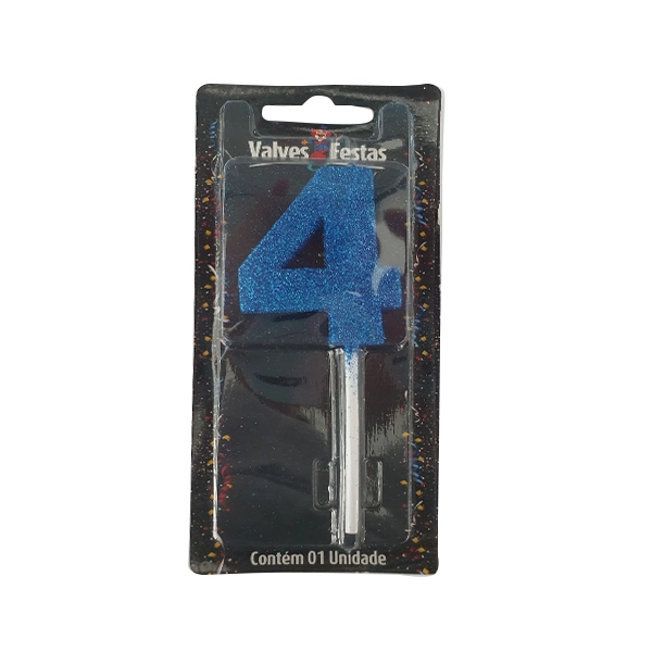 Vela Valves Festas Palito Slim Candy Azul N¿ 4 Un