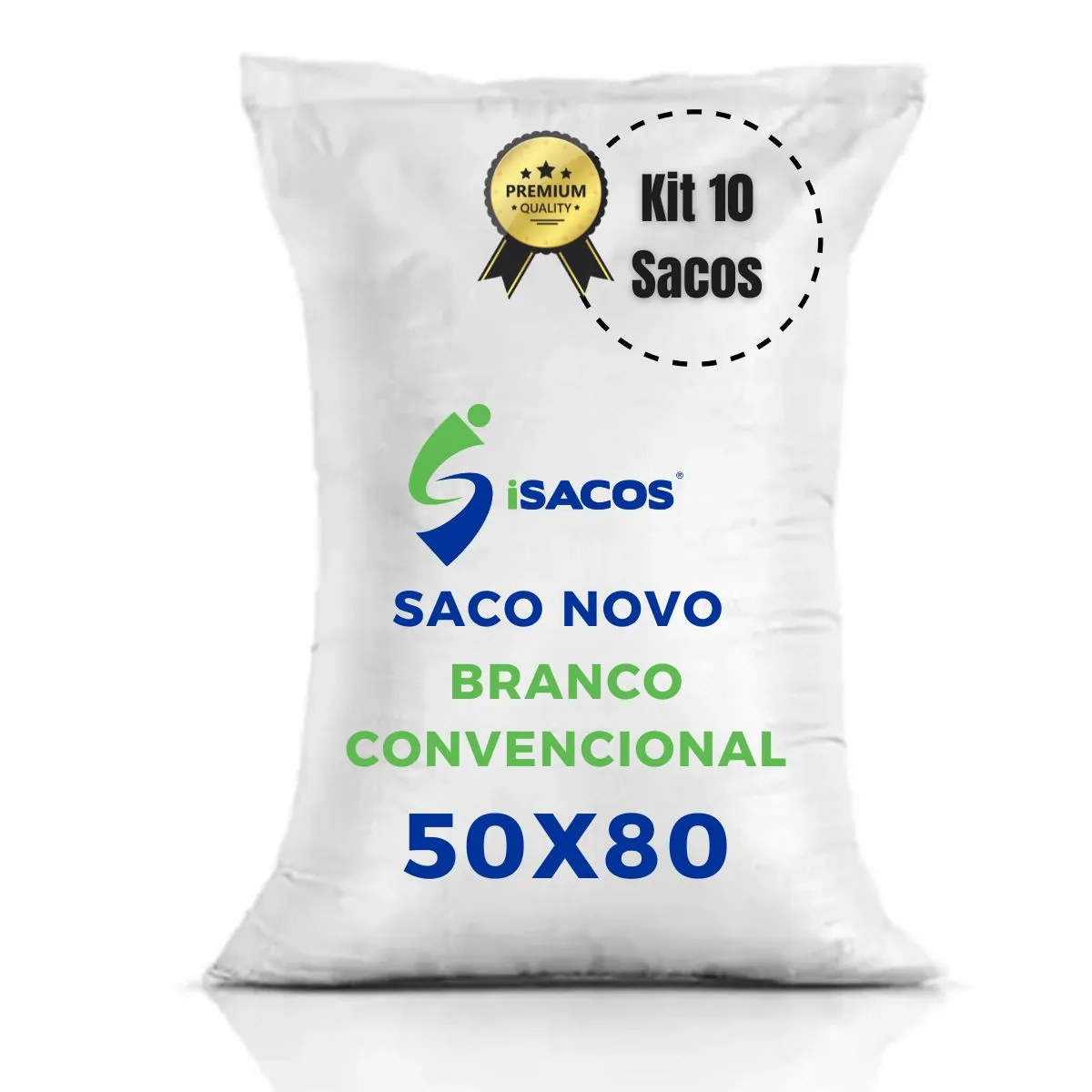 Kit 10 - Saco De Ráfia Solto Branco Liso 50x80