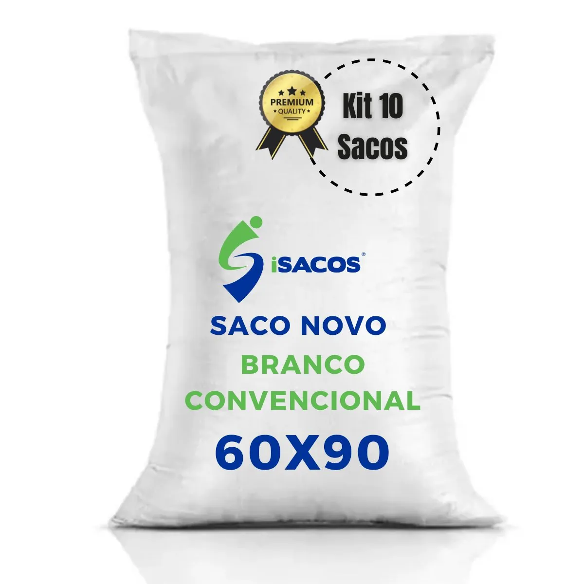 Kit 10 - Saco De Ráfia Solto Convencional Branco 60x90