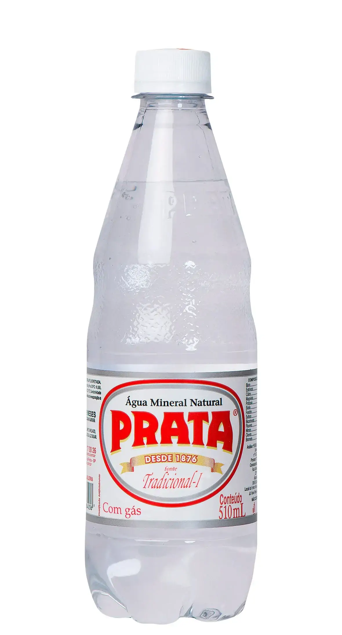 água Mineral Natural Com Gás Prata Garrafa 510ml