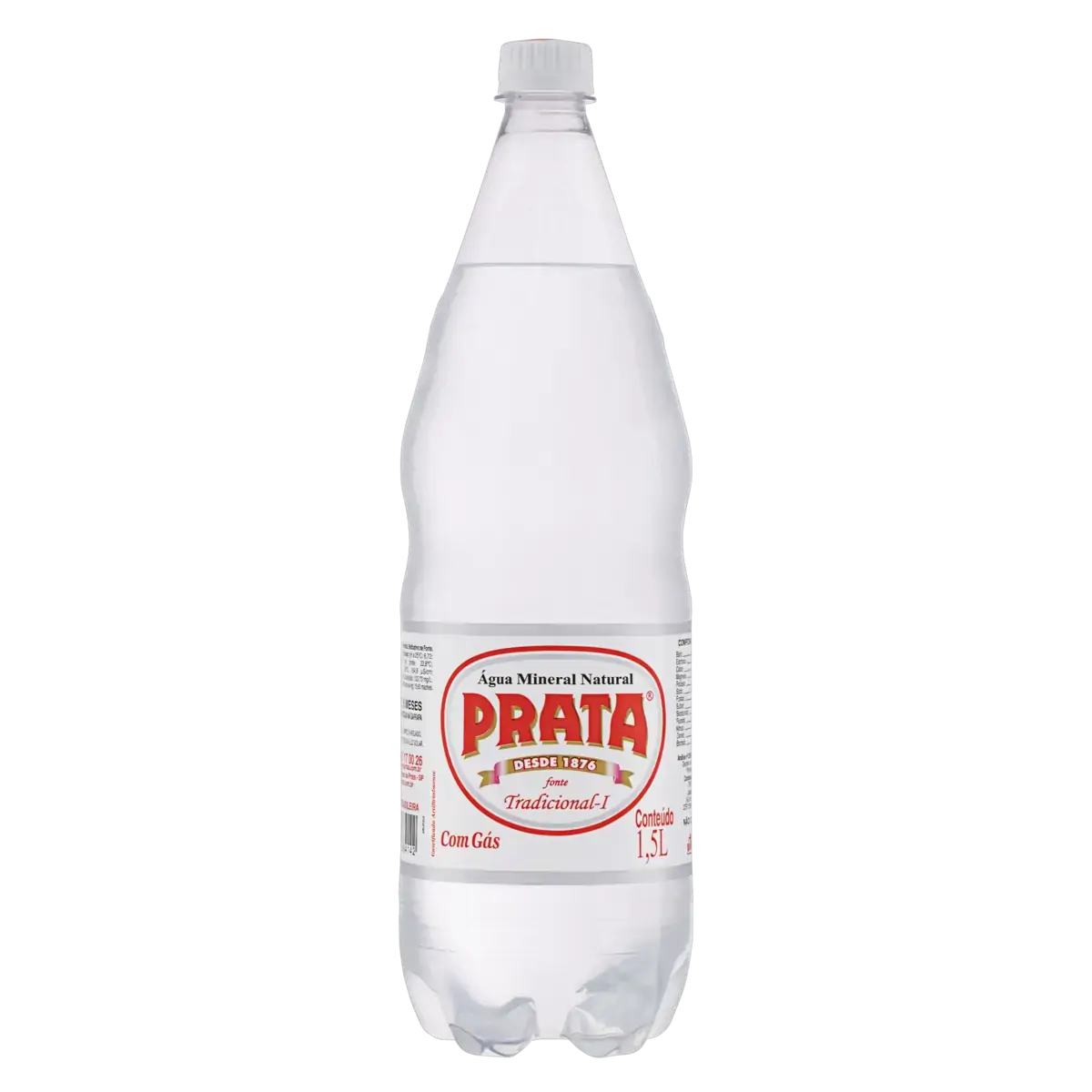 água Mineral Natural Com Gás Prata Garrafa 1,5l