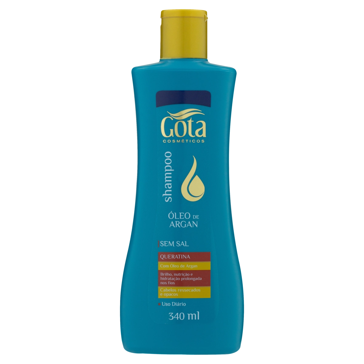 Shampoo Gota Cosméticos óleo De Argan Frasco 340ml