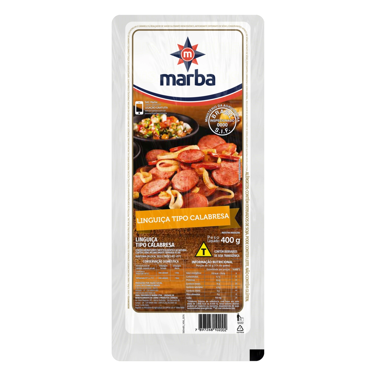 Linguiça Calabresa Marba 400g