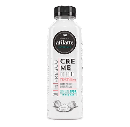 Creme De Leite Pasteurizado Integral Atilatte Garrafa 500g