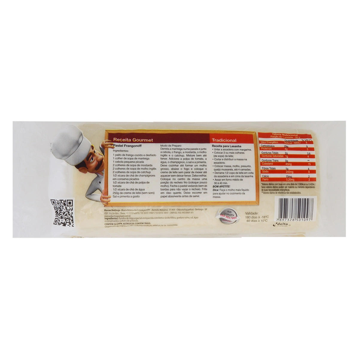 Massa Pastel Bertioga Rolo 2kg