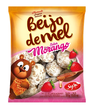 Pao De Mel Sagra Beijo De Mel 285g Glac Morango
