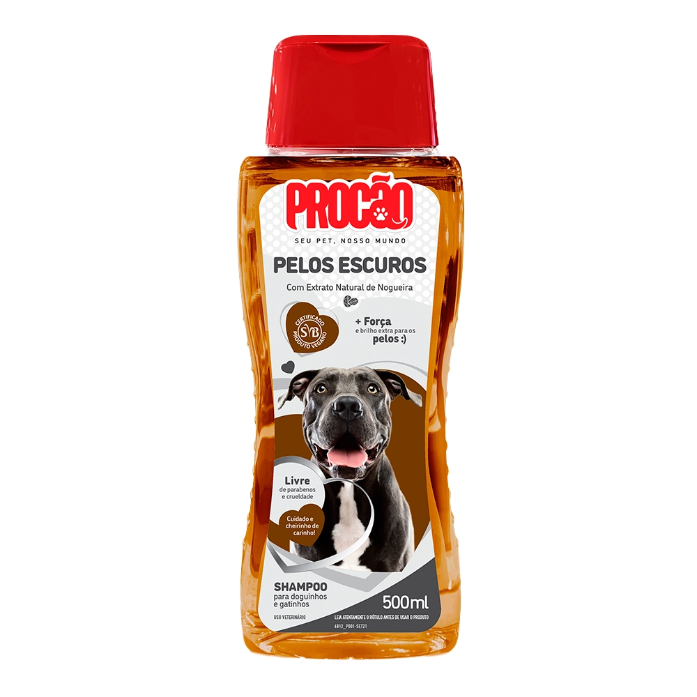 Shampoo Para Cães E Gatos Perfumado Pelos Escuros Procão Frasco 500ml