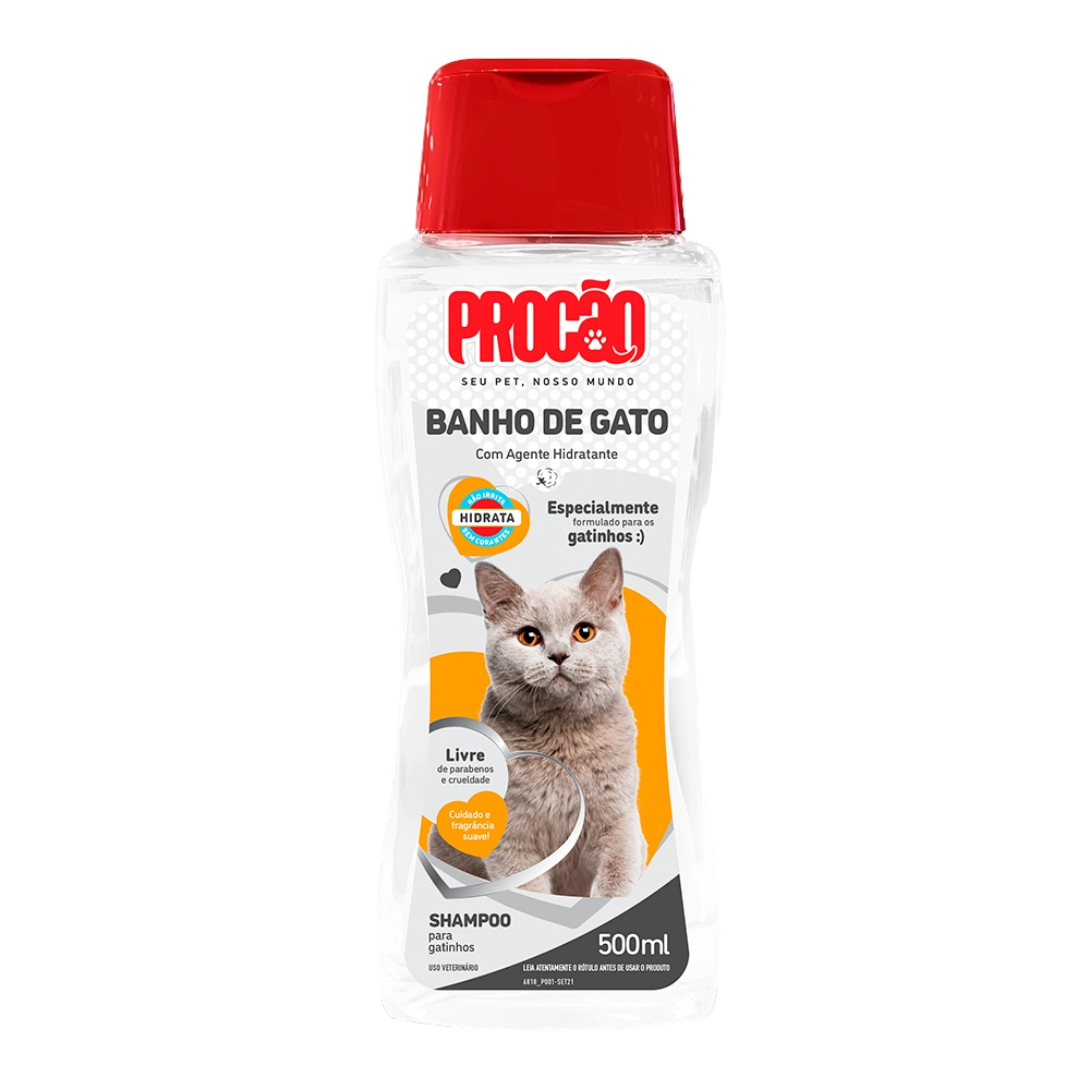 Shampoo Para Gatos Banho De Gato Suave Procão Frasco 500ml