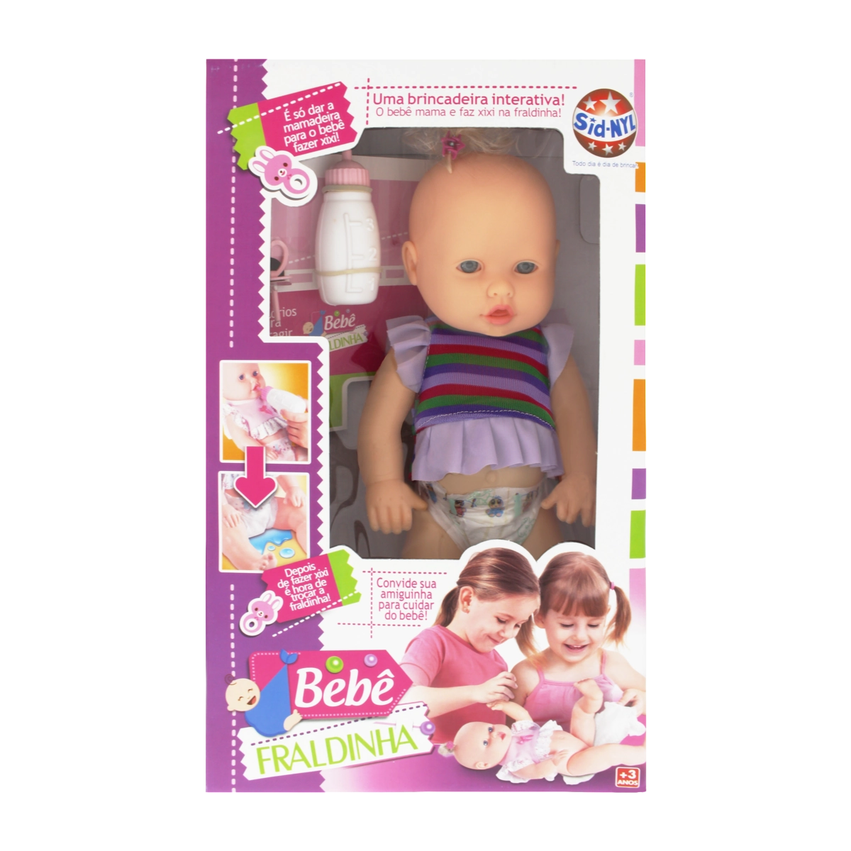 Boneca Bebê Fraldinha Sid Nyl