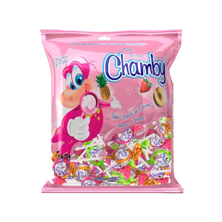 Pirulito Simonetto 180gr Chamby Pop Sort Chicle