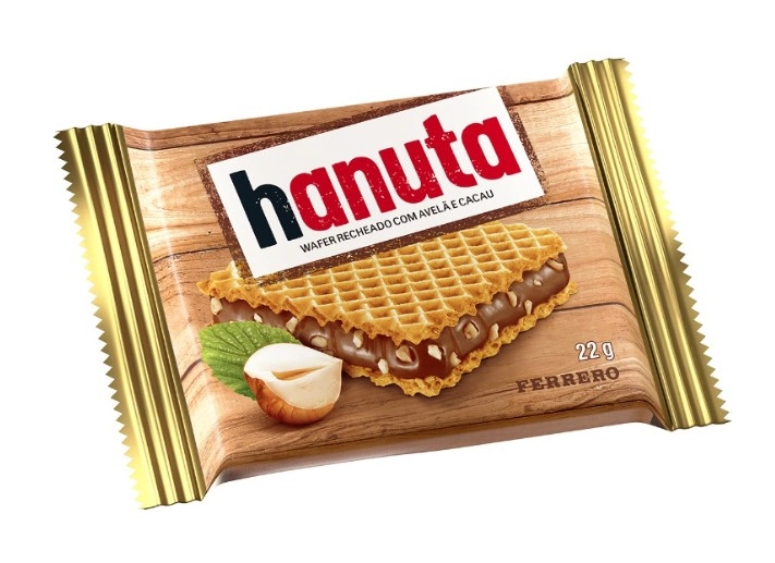 Wafer Recheio Creme De Avelã E Cacau Hanuta Pacote 22g