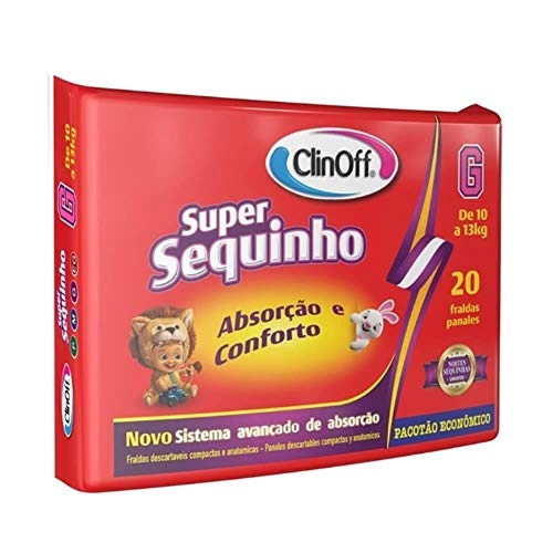 Fralda Infantil Clin Off C/20 Super Sequinho Econômico Gd Unit