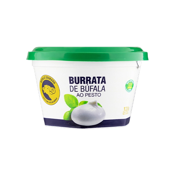 Queijo Burrata De Búfala Ao Pesto Búfalo Dourado 120g