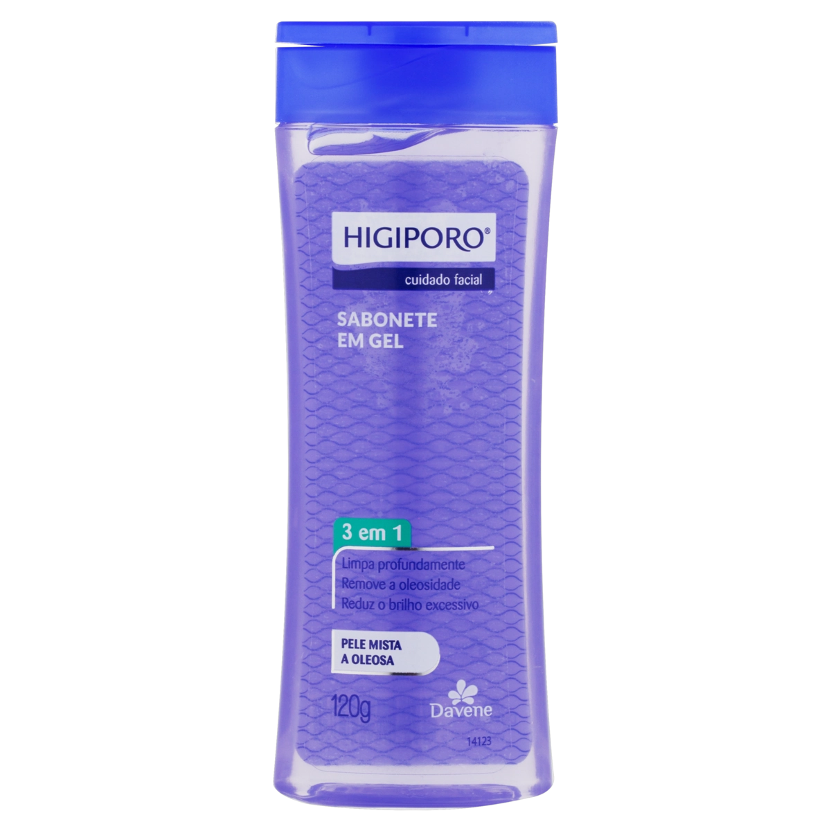 Sabonete Gel Facial Pele Mista à Oleosa Davene Higiporo Frasco 120g